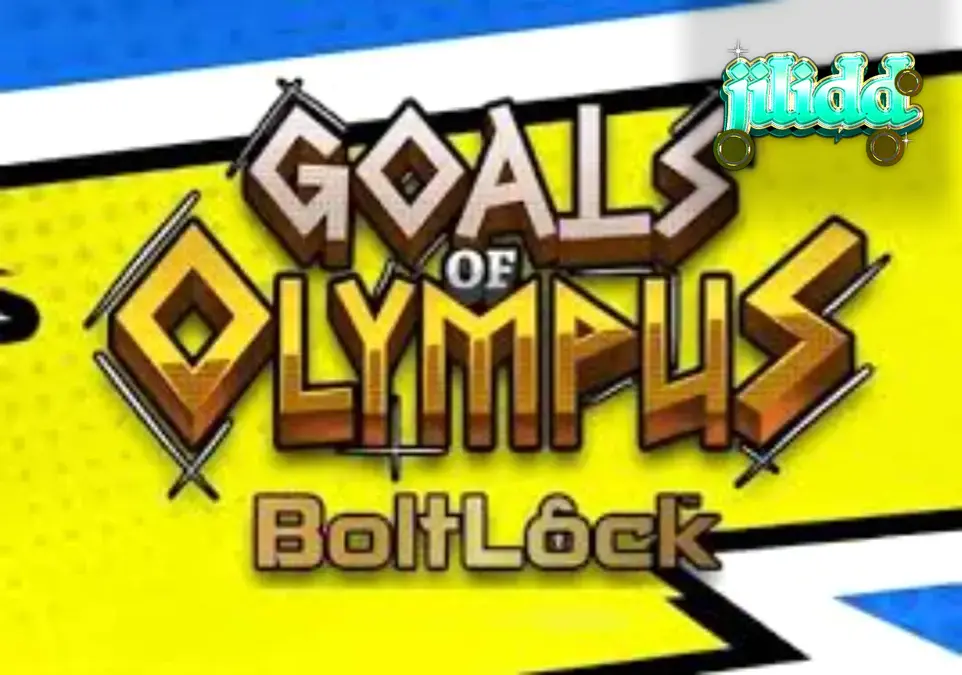 Isang visual ng Goals of Olympus BoltLock slot na nagpapakita ng football at Zeus sa isang 5x5 grid.